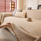 Natural Textured Linen Couch Cover, Breathable & Hypoallergenic Furniture Protector - Ornate Home
