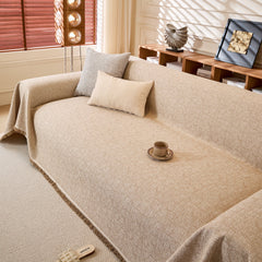 Natural Textured Linen Couch Cover, Breathable & Hypoallergenic Furniture Protector - Ornate Home