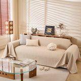Natural Textured Linen Couch Cover, Breathable & Hypoallergenic Furniture Protector - Ornate Home