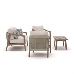 Nature Lane Brown/White Outdoor Sofa/Chairs/Table (Set of 4) - Ornate Home