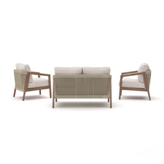 Nature Lane Brown/White Outdoor Sofa/Chairs/Table (Set of 4) - Ornate Home