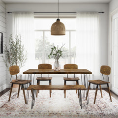 Nature's Edge Light Chestnut 60 Dining Table w/ 4 Wooden Chairs - Ornate Home