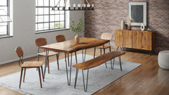 Nature's Edge Light Chestnut 79 Dining Table w/ 4 Wooden Chairs - Ornate Home