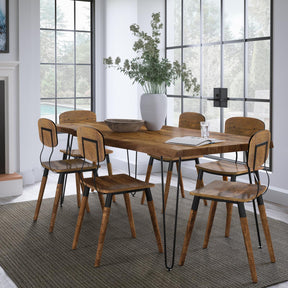 Nature's Edge Light Chestnut 79 Dining Table w/ 4 Wooden Chairs - Ornate Home