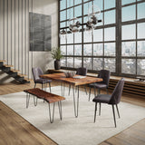 Nature's Edge Light Chestnut/Dark Brown 60 Dining Table w/ 4 Maddox Chairs - Ornate Home