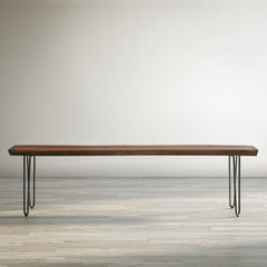 Nature's Edge Light Chestnut/Dark Brown 79 Dining Table w/ 4 Maddox Chairs and Bench - Ornate Home