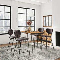 Nature's Edge Light Chestnut/Dark Brown Counter Dining Table w/ 4 Stools - Ornate Home