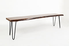 Nature's Edge Light Chestnut/Jade 79 Dining Table w/ 4 Owen Chairs and Bench - Ornate Home