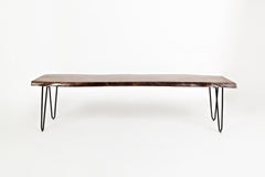 Nature's Edge Light Chestnut/Light Brown 79 Dining Table w/ 4 Maddox Chairs and Bench - Ornate Home