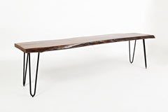 Nature's Edge Light Chestnut/Slate 79 Dining Table w/ 4 Owen Chairs and Bench - Ornate Home