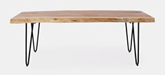 Nature's Edge Natural/Blueberry 60 Dining Table w/ 4 Maddox Chairs and Bench - Ornate Home