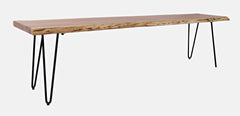 Nature's Edge Natural/Grey 79 Dining Table w/ 4 Owen Chairs and Bench - Ornate Home