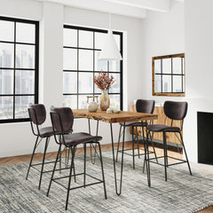 Nature's Edge Natural/Dark Brown Counter Table w/ 4 Stools - Ornate Home