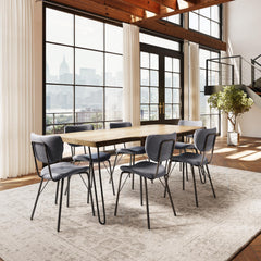 Nature's Edge Natural/Grey 79 Dining Table w/ 4 Owen Chairs - Ornate Home