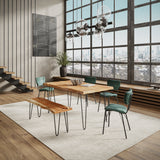 Nature's Edge Natural/Jade 60 Dining Table w/ 4 Owen Chairs - Ornate Home