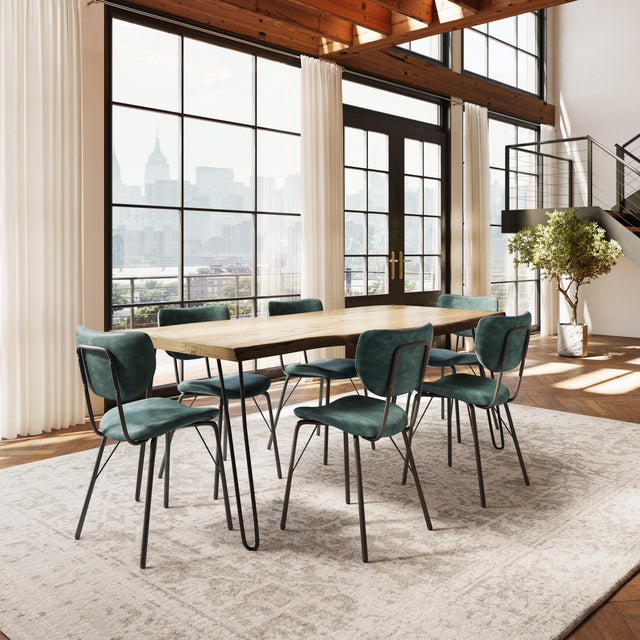 Nature's Edge Natural/Jade 79 Dining Table w/ 4 Owen Chairs - Ornate Home