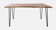Nature's Edge Natural/Light Brown 60 Dining Table w/ 4 Maddox Chairs and Bench - Ornate Home