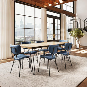 Nature's Edge Natural/Slate 79 Dining Table w/ 4 Owen Chairs and Bench - Ornate Home