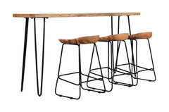 Nature's Edge Natural Sofa Console w/ 3 Backless Stools - Ornate Home