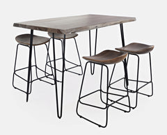 Nature's Edge Slate Counter Dining Table w/ 4 Stools - Ornate Home