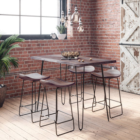 Nature's Edge Slate Counter Dining Table w/ 4 Stools - Ornate Home
