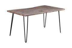 Nature's Edge Slate/Grey 60 Dining Table w/ 4 Maddox Chairs and Bench - Ornate Home