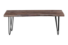 Nature's Edge Slate/Grey 60 Dining Table w/ 4 Owen Chairs and Bench - Ornate Home