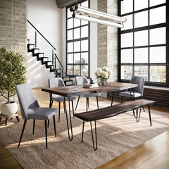 Nature's Edge Slate/Grey 79 Dining Table w/ 4 Maddox Chairs - Ornate Home