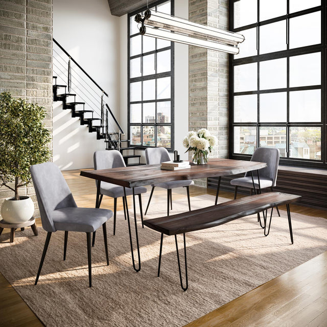 Nature's Edge Slate/Grey 79 Dining Table w/ 4 Maddox Chairs - Ornate Home
