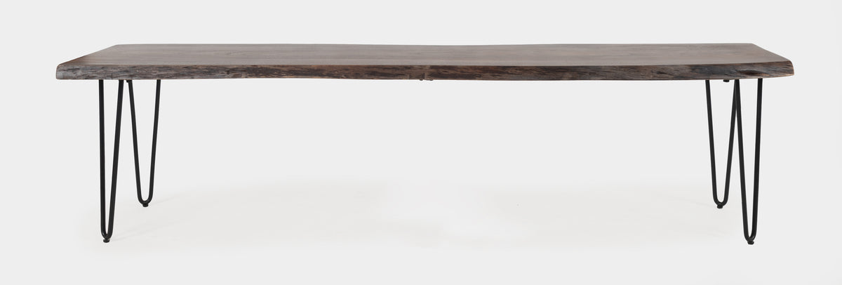 Nature's Edge Slate/Grey 79 Dining Table w/ 4 Maddox Chairs and Bench - Ornate Home