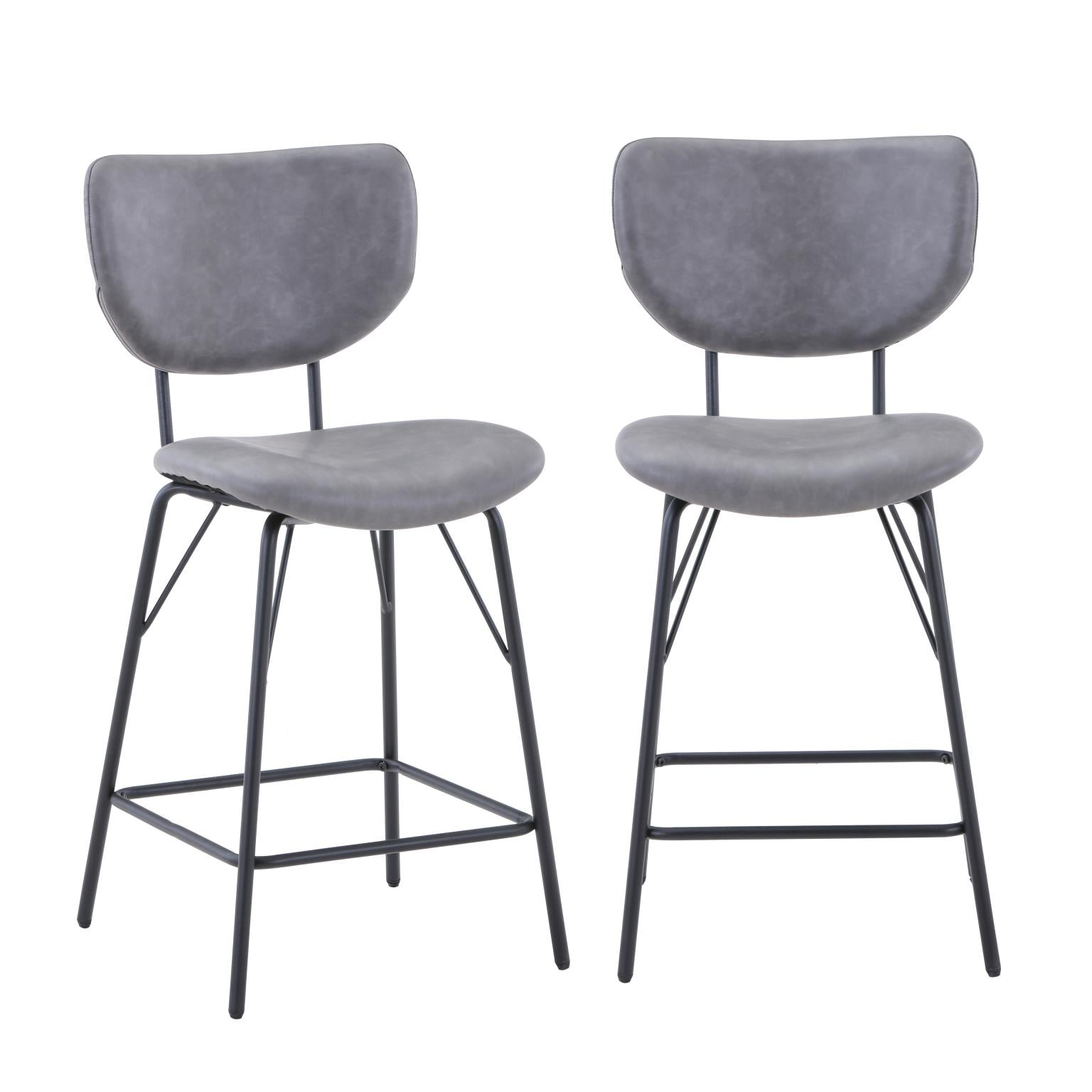 Nature's Edge Slate/Grey Counter Dining Table w/ 4 Owen Stools - Ornate Home