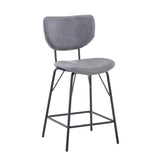 Nature's Edge Slate/Grey Counter Dining Table w/ 4 Owen Stools - Ornate Home