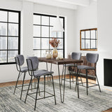 Nature's Edge Slate/Grey Counter Dining Table w/ 4 Owen Stools - Ornate Home