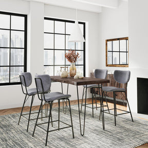 Nature's Edge Slate/Grey Counter Dining Table w/ 4 Owen Stools - Ornate Home