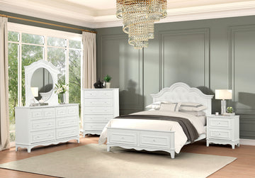 Naucalpan White Full Bed - Ornate Home