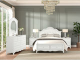 Naucalpan White Queen 5 Piece Bedroom Set w/2 Nightstands - Ornate Home