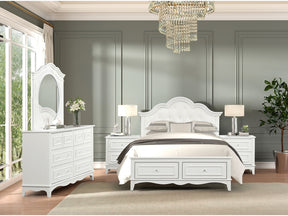 Naucalpan White Twin 5 Piece Bedroom Set w/2 Nightstands - Ornate Home