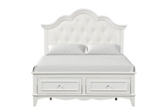 Naucalpan White Twin 5 Piece Bedroom Set w/2 Nightstands - Ornate Home