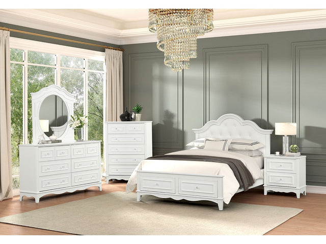 Naucalpan White Twin 5 Piece Bedroom Set w/Chest - Ornate Home