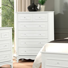 Naucalpan White Twin 5 Piece Bedroom Set w/Chest - Ornate Home
