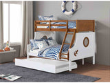 Nautia Oak/White Twin/Full Bunk Bed w/ Trundle - Ornate Home