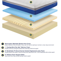 Nautica Calm White 10" Gel Memory Foam Mattress - Ornate Home