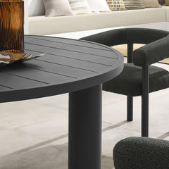 Nautica Charcoal/Graphite 5-Piece Round Outdoor Patio Aluminum Dining Table and Chairs Set - Ornate Home
