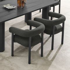 Nautica Charcoal/Graphite Outdoor Patio Aluminum Dining Armchairs (Set of 2) - Ornate Home