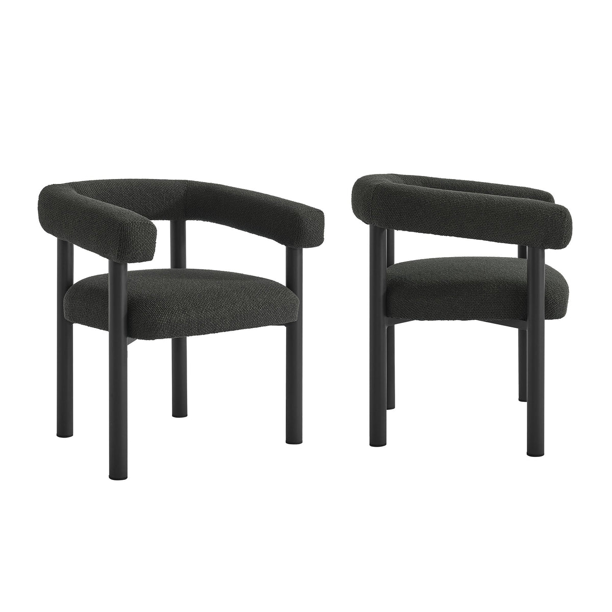 Nautica Charcoal/Graphite Outdoor Patio Aluminum Dining Armchairs (Set of 2) - Ornate Home