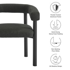 Nautica Charcoal/Graphite Outdoor Patio Aluminum Dining Armchairs (Set of 2) - Ornate Home