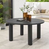 Nautica Graphite Outdoor Patio 60" Round Aluminum Dining Table - Ornate Home