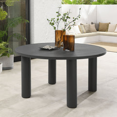 Nautica Graphite Outdoor Patio 60" Round Aluminum Dining Table - Ornate Home