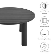 Nautica Graphite Outdoor Patio 60" Round Aluminum Dining Table - Ornate Home