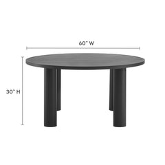 Nautica Graphite Outdoor Patio 60" Round Aluminum Dining Table - Ornate Home